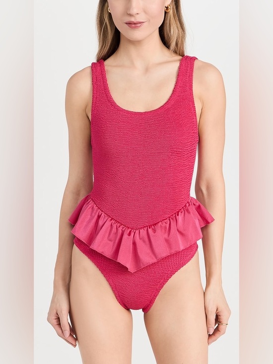 Hunza G Other - NWT Hunza G Denise Frill Metallic Crinkle One Piece Swimsuit